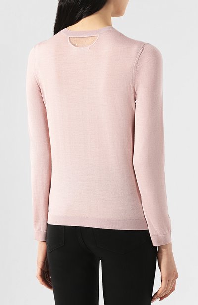 Пуловер из смеси шерсти и шелка REDVALENTINO розового цвета по цене 48400 руб., арт. TR3KC04L/4A7, фото 4 Пуловер из смеси шерсти и шелка REDVALENTINO, арт. TR3KC04L/4A7, фото 4