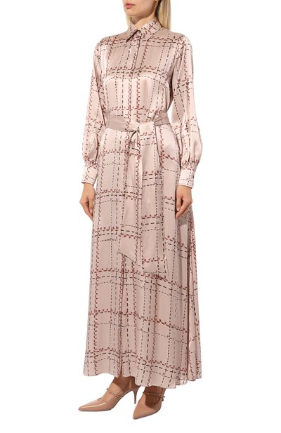 Шелковое платье KITON светло-розового цвета по цене 262000 руб., арт. D54325K0561E03, фото 3 Шелковое платье KITON, арт. D54325K0561E03, фото 3