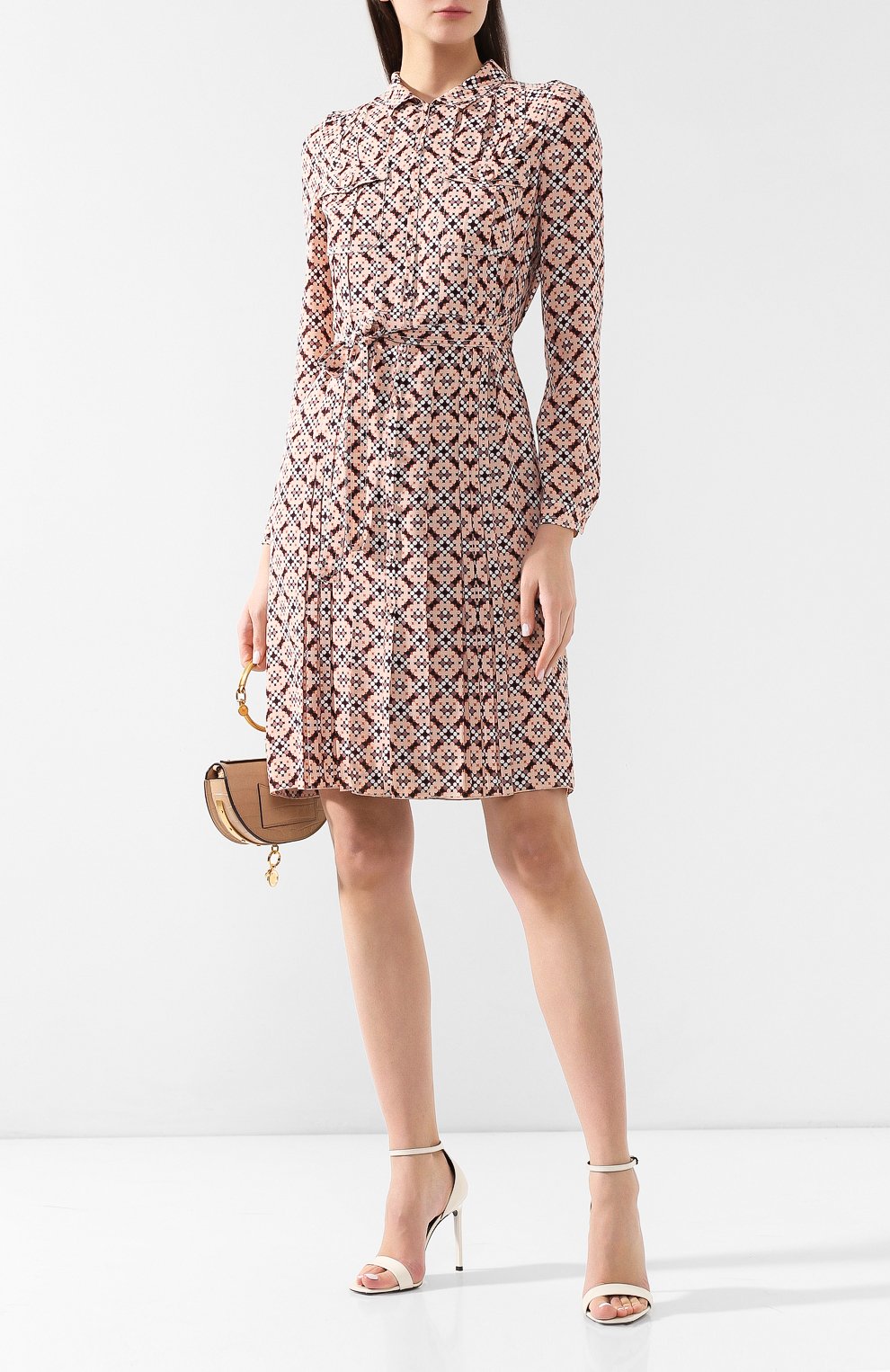 Шелковое платье BOTTEGA VENETA розового цвета по цене 466500 руб., арт. 538556/VEZF0, фото 2 Шелковое платье BOTTEGA VENETA, арт. 538556/VEZF0, фото 2