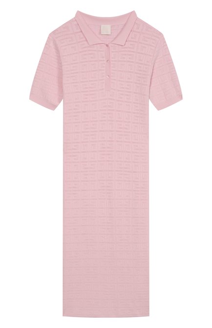 Детское платье из вискозы GIVENCHY розового цвета, арт. H30782 | Фото 1 (Драгоценные камни: Проставлено; Материал сплава: Проставлено; Рукава: Короткие; Материал внешний: Вискоза)