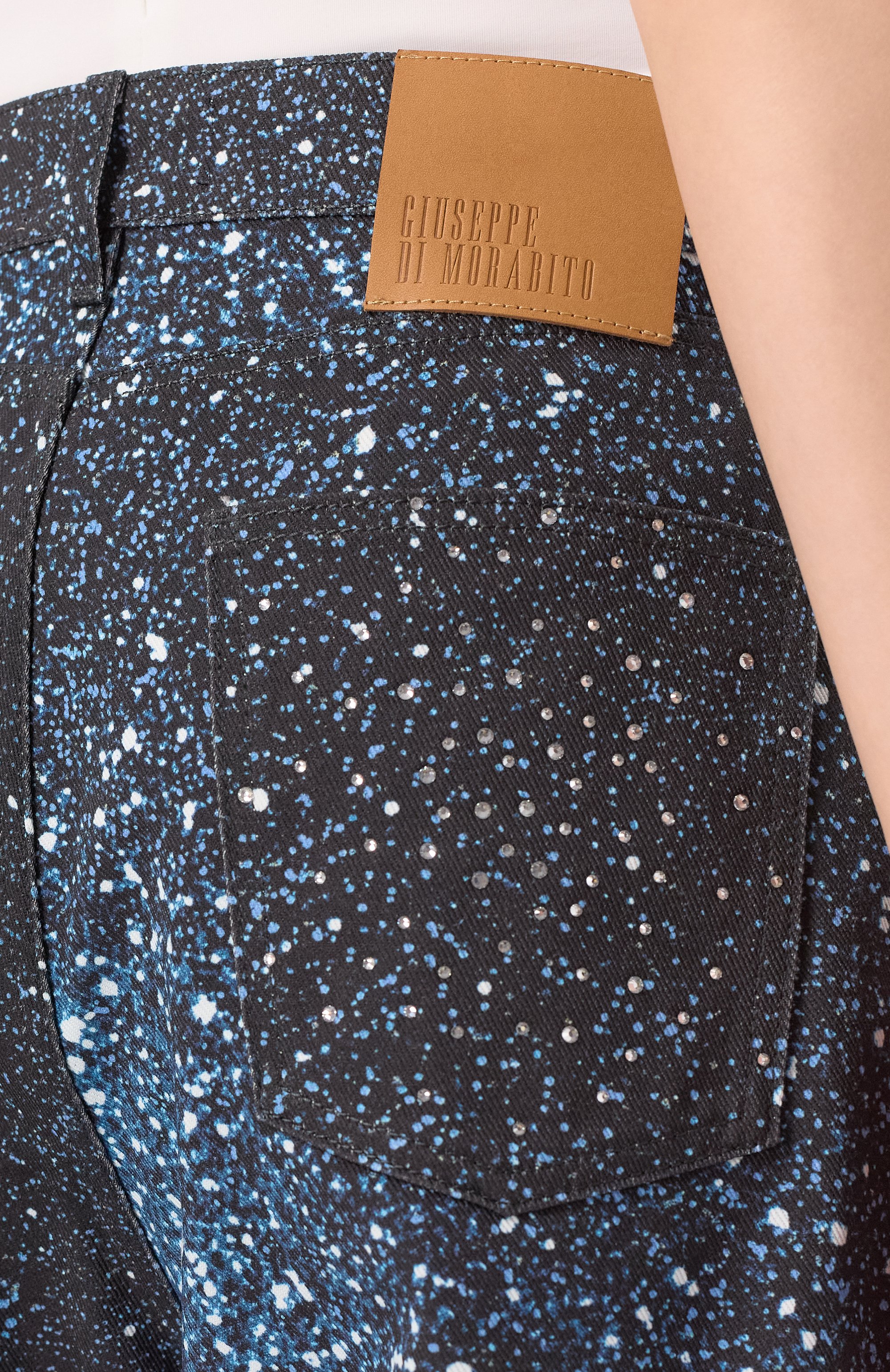 Джинсы с отделкой стразами GIUSEPPE DI MORABITO, арт. 04SSDNP049C 04455, фото 5