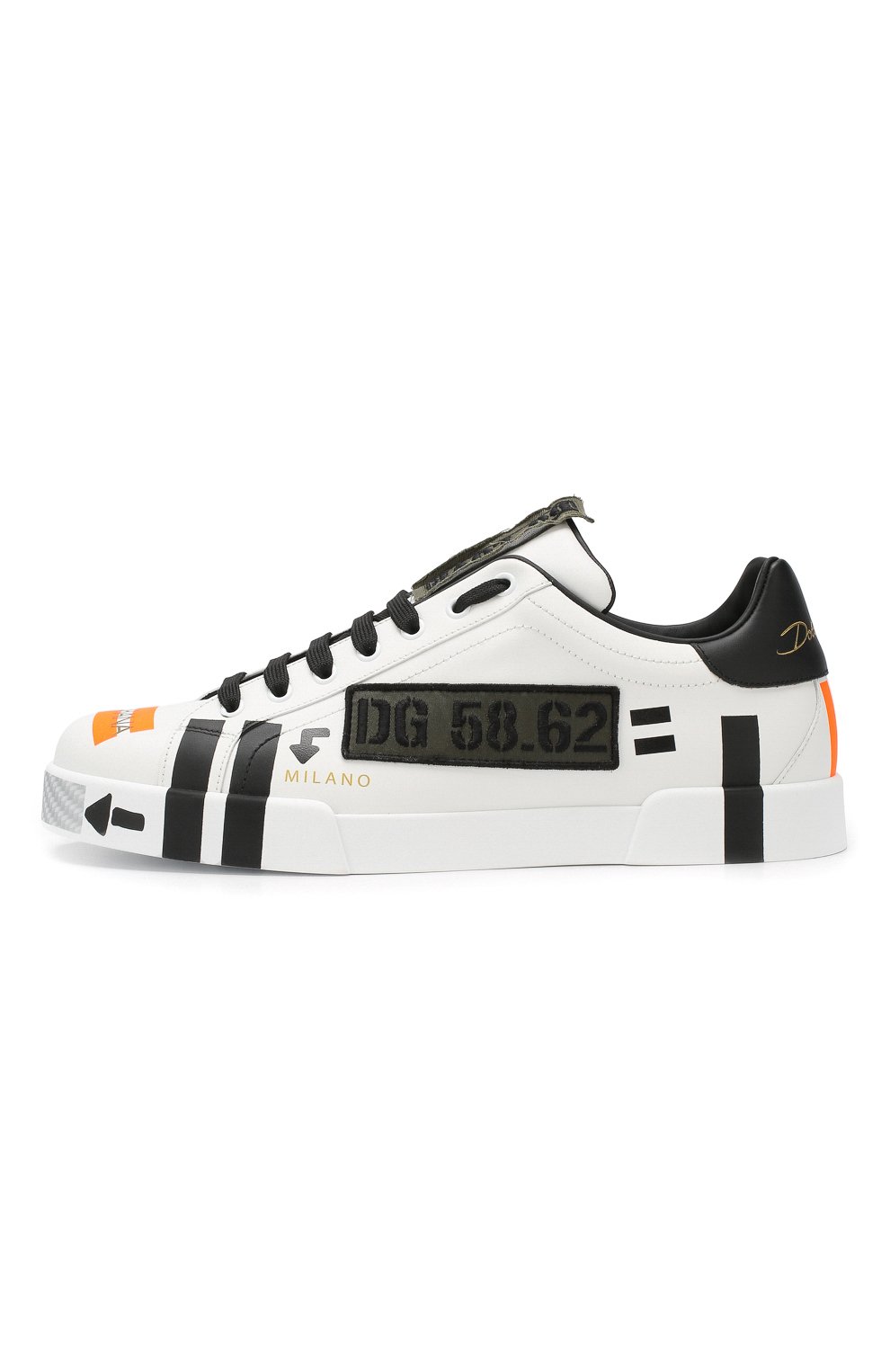 Кожаные кеды portofino DOLCE & GABBANA белого цвета по цене 113500 руб., арт. CS1558/AZ374, фото 3 Кожаные кеды portofino DOLCE & GABBANA, арт. CS1558/AZ374, фото 3