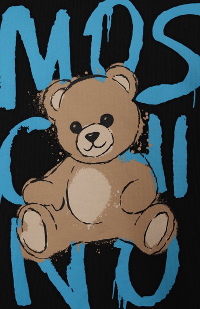 Хлопковое худи MOSCHINO черного цвета по цене 18600 руб., арт. HUF098/LCA77/10-14, фото 3 Хлопковое худи MOSCHINO, арт. HUF098/LCA77/10-14, фото 3