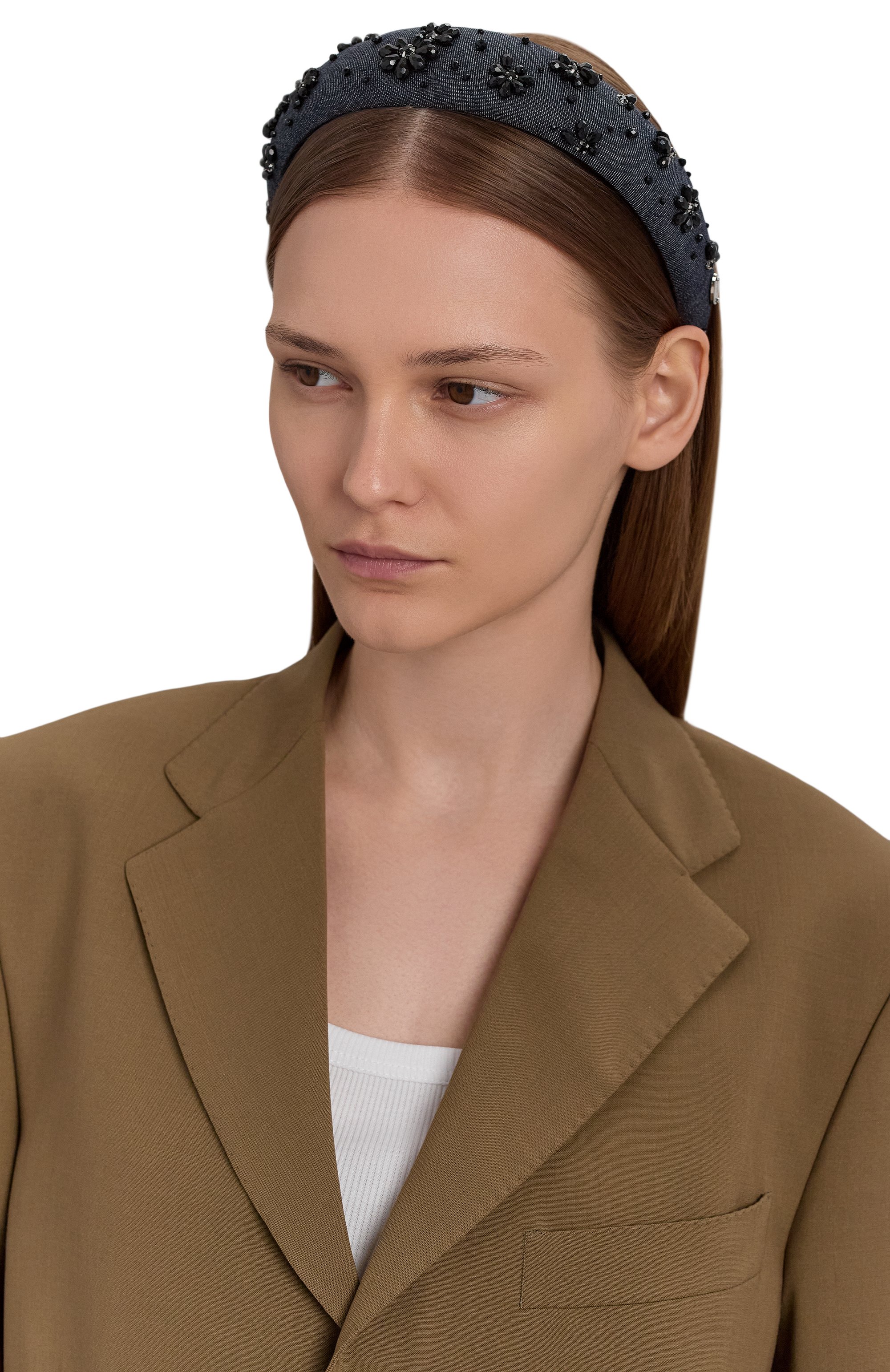 Ободок для волос PANFIL темно-синего цвета по цене 21000 руб., арт. JIN3-BND-DB, фото 2 Ободок для волос PANFIL, арт. JIN3-BND-DB, фото 2