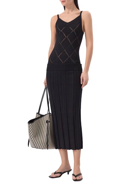 Женское платье из вискозы YUZEFI, арт. MARG0T-FITTED PLEATED STRAP DRESS/KNIT