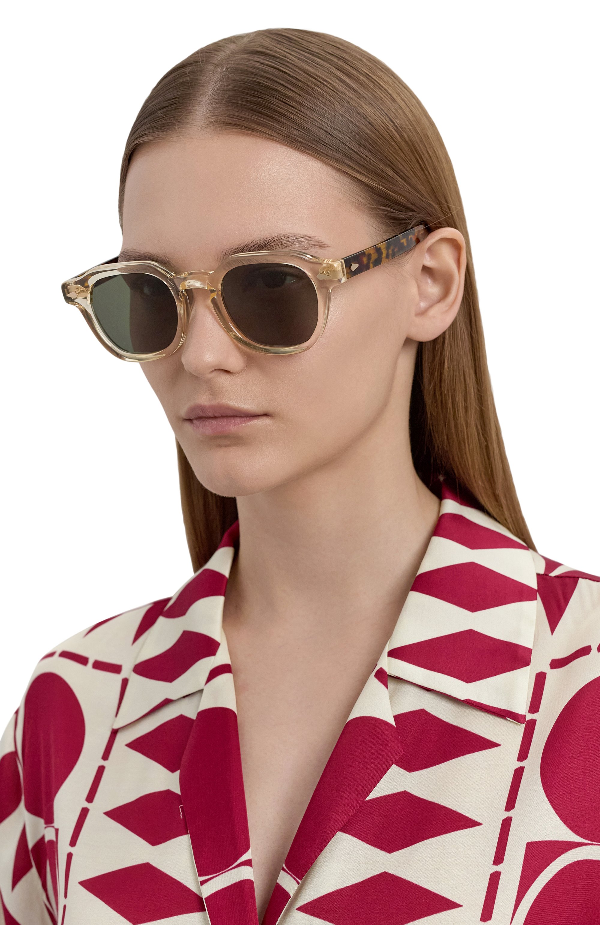 Солнцезащитные очки MOSCOT коричневого цвета по цене 39400 руб., арт. D0LT SUN FLESH/T0RT0ISE, фото 3 Солнцезащитные очки MOSCOT, арт. D0LT SUN FLESH/T0RT0ISE, фото 3