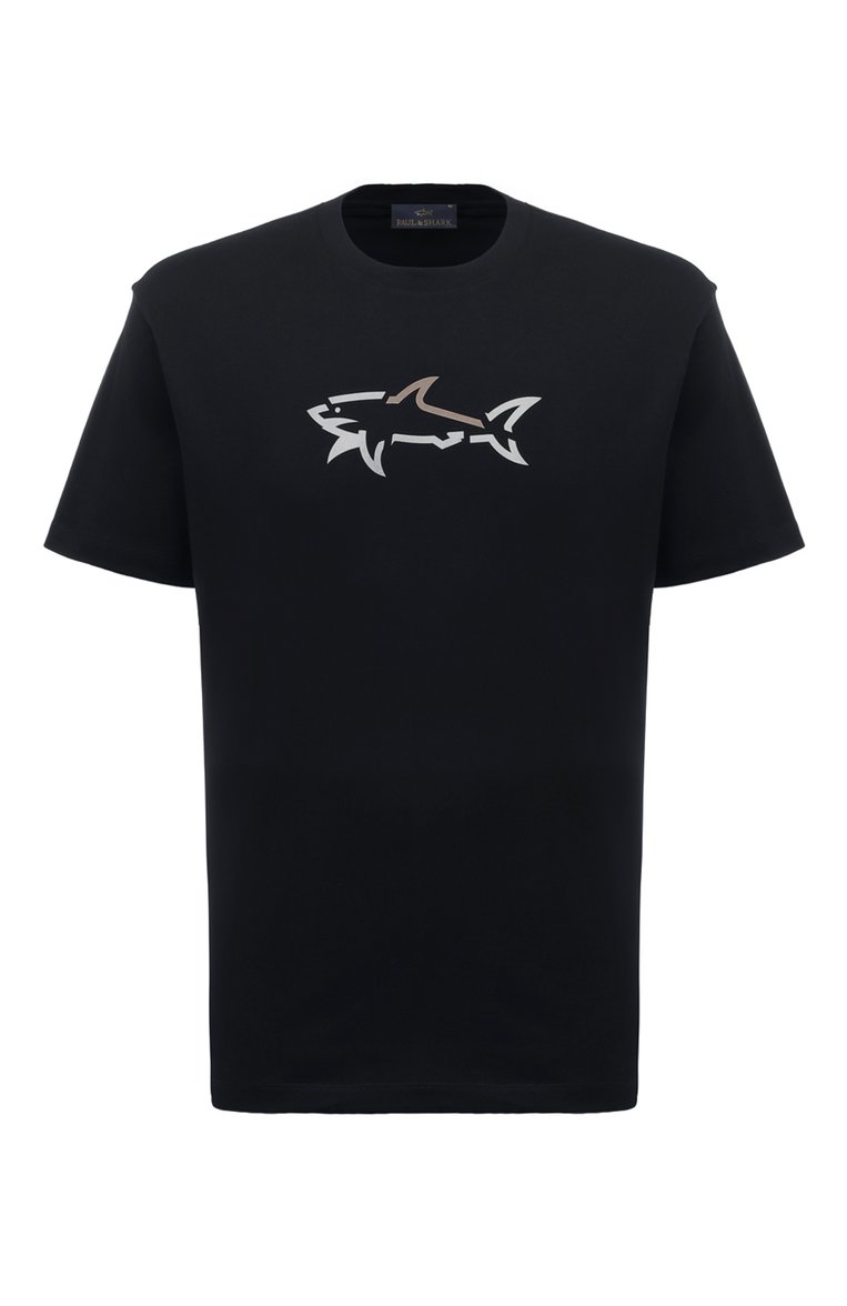 Мужская хлопковая футболка PAUL&SHARK темно-синего цвета, арт. 24411085/S-XXL | Фото 1 (Рукава: Короткие; Длина (для топов): Стандартные; Материал внешний: Хлопок; Стили: Кэжуэл; Принт: С принтом; Кросс-КТ: Джерси; Мужское Кросс-КТ: Футболка-одежда; Автоматизация ТО: Проставлено; Автоматизация состава: Проставлено; Детали: Без декора)