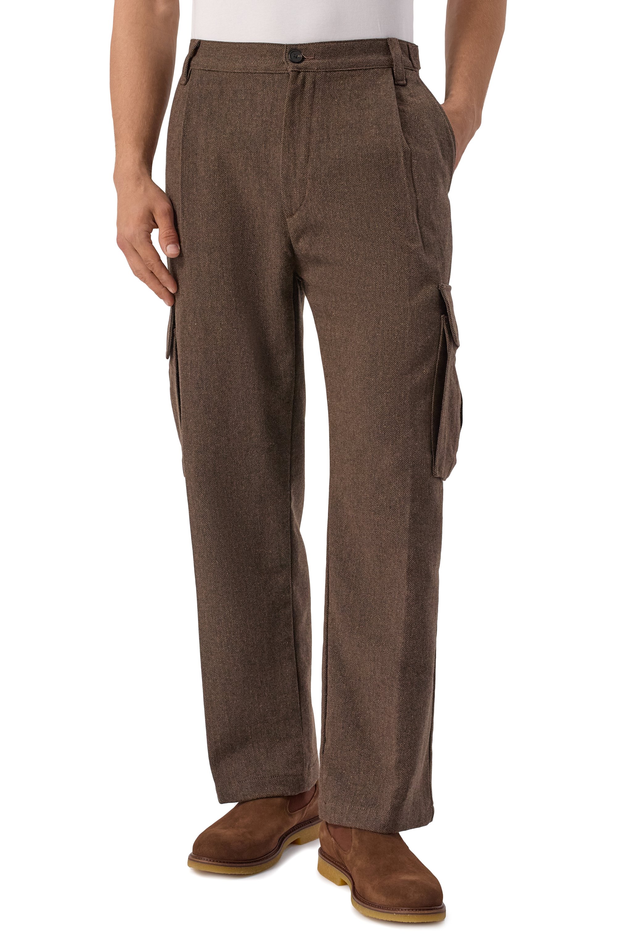 Брюки-карго из шерсти и хлопка HUGO, арт. 50541398, фото 3