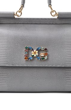 Женская сумка sicily medium DOLCE & GABBANA серого цвета, арт. BB6002/AI742 | Фото 3 (Материал: Натуральная кожа; Размер: medium; Ремень/цепочка: На ремешке)