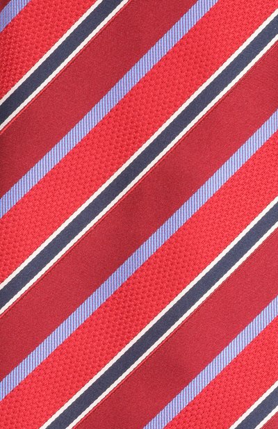 Шелковый галстук в полоску BRIONI красного цвета по цене 24450 руб., арт. 062I/0640A, фото 3 Шелковый галстук в полоску BRIONI, арт. 062I/0640A, фото 3