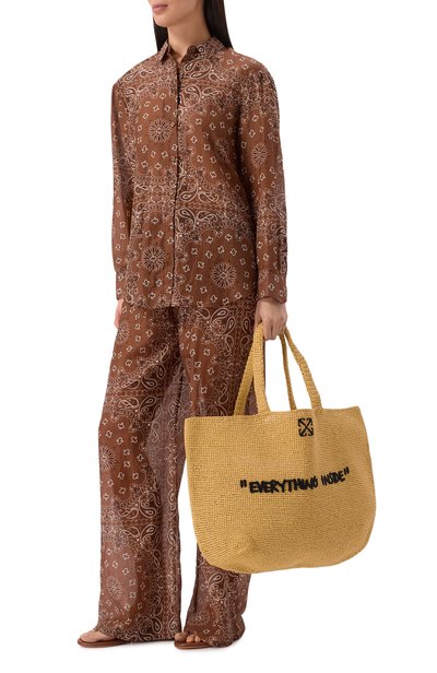 Сумка-тоут jitney quote OFF-WHITE бежевого цвета по цене 34200 руб., арт. 0WWNA15F26FB01, фото 2 Сумка-тоут jitney quote OFF-WHITE, арт. 0WWNA15F26FB01, фото 2