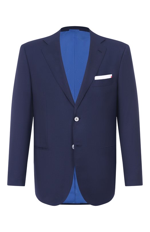 Шерстяной пиджак Kiton UG81K0982823 Синий UG81K0982823