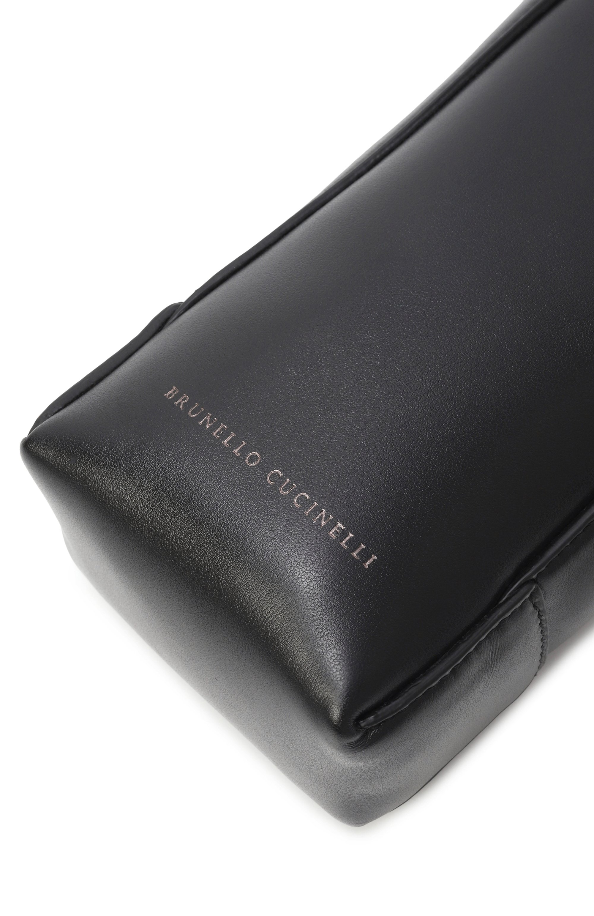 Кожаный чехол bc duo для телефона BRUNELLO CUCINELLI черного цвета по цене 128000 руб., арт. MWTKD2739P, фото 3 Кожаный чехол bc duo для телефона BRUNELLO CUCINELLI, арт. MWTKD2739P, фото 3