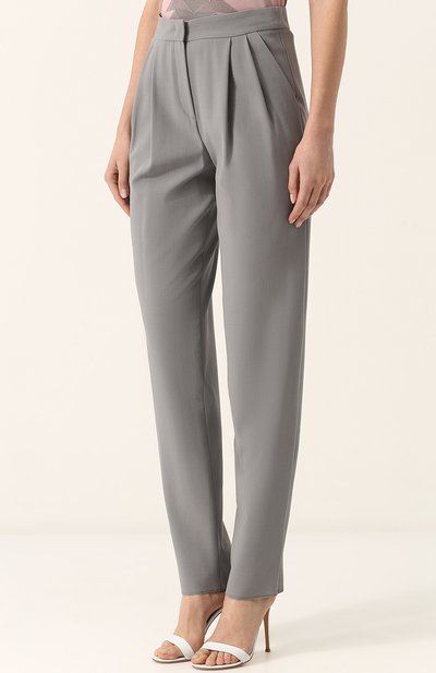 Однотонные шерстяные брюки с защипами GIORGIO ARMANI, арт. WAP57T/WA527, фото 3