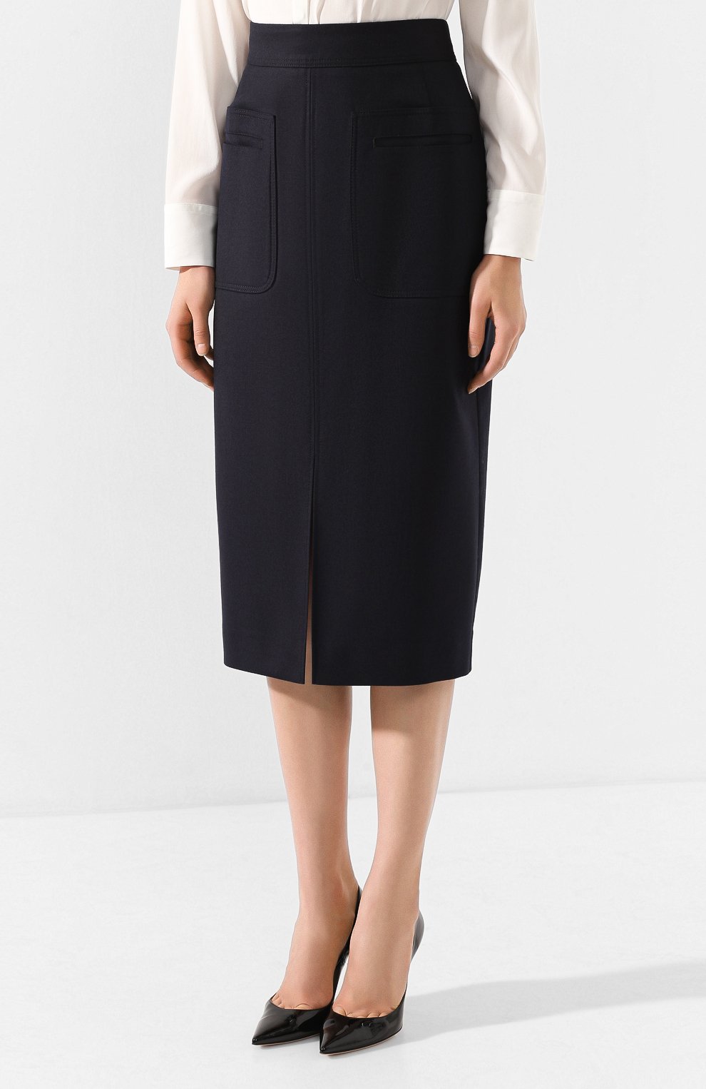 Шерстяная юбка WINDSOR темно-синего цвета по цене 31950 руб., арт. 52 DR115V 10001285, фото 3 Шерстяная юбка WINDSOR, арт. 52 DR115V 10001285, фото 3