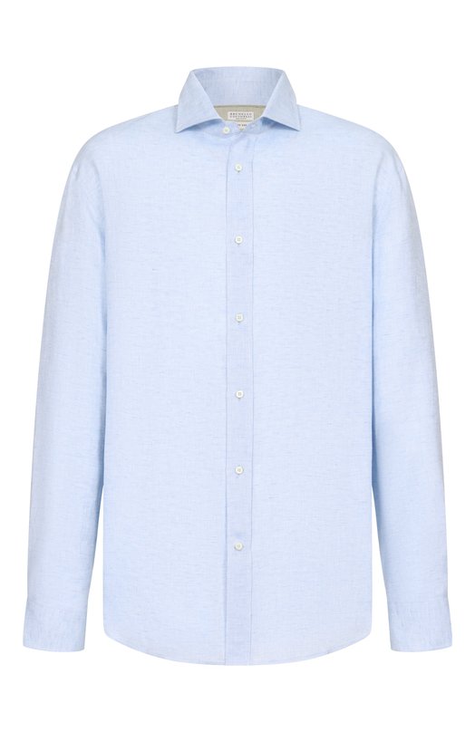 Льняная рубашка Brunello Cucinelli MM6840627 Голубой MM6840627
