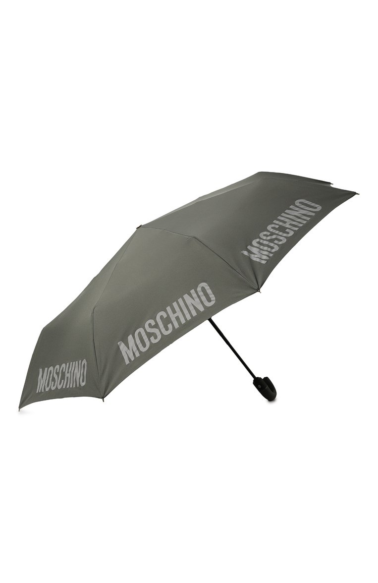 Мужской складной зонт MOSCHINO серого цвета, арт. 8064-T0PLESS | Фото 2 (Нос: Не проставлено; Материал: Синтетический материал, Металл, Текстиль)