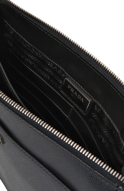 Кожаная борсетка PRADA темно-синего цвета по цене 175000 руб., арт. 2VF019-2FAD-F0216-OOO, фото 5 Кожаная борсетка PRADA, арт. 2VF019-2FAD-F0216-OOO, фото 5