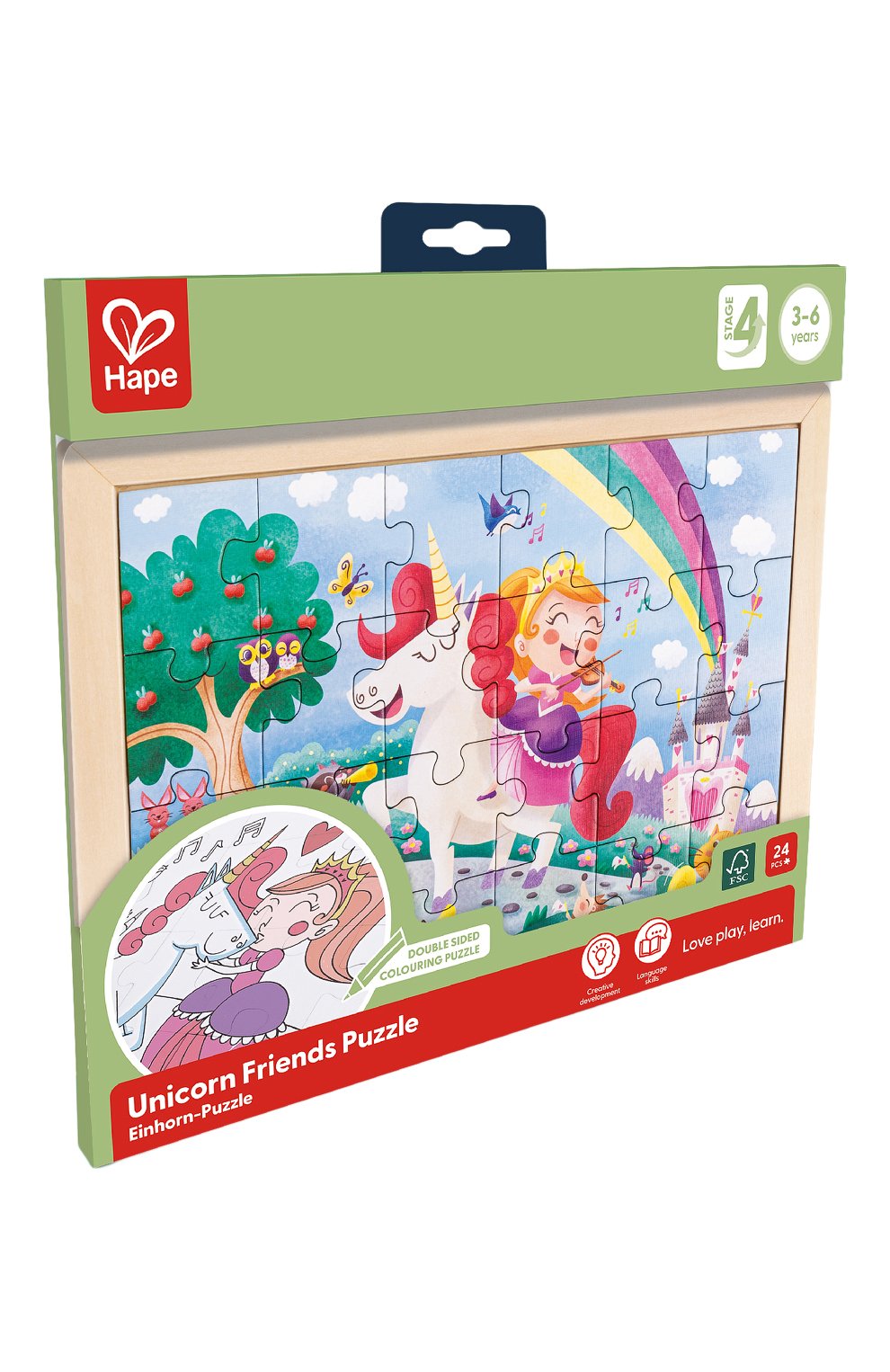 Пазл-раскраска единорог и принцесса HAPE разноцветного цвета по цене 2610 руб., арт. E1642_HP, фото 1 Пазл-раскраска единорог и принцесса HAPE, арт. E1642_HP, фото 1
