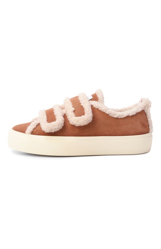 Замшевые кеды Shearling Low Velcro INUIKII 1001.001.0231 Коричневый  1001.001.0231 Фото 4