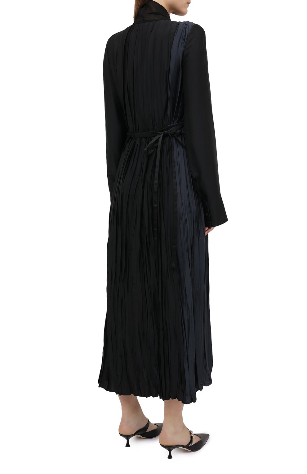 Платье из вискозы JIL SANDER черного цвета по цене 274000 руб., арт. JSWR505656-WR392002C, фото 4 Платье из вискозы JIL SANDER, арт. JSWR505656-WR392002C, фото 4
