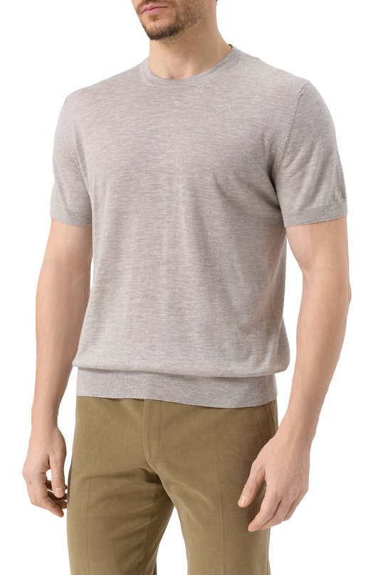 Джемпер из шелка и льна Corneliani 25M547-2525111 Серый  25M547-2525111 Фото 3