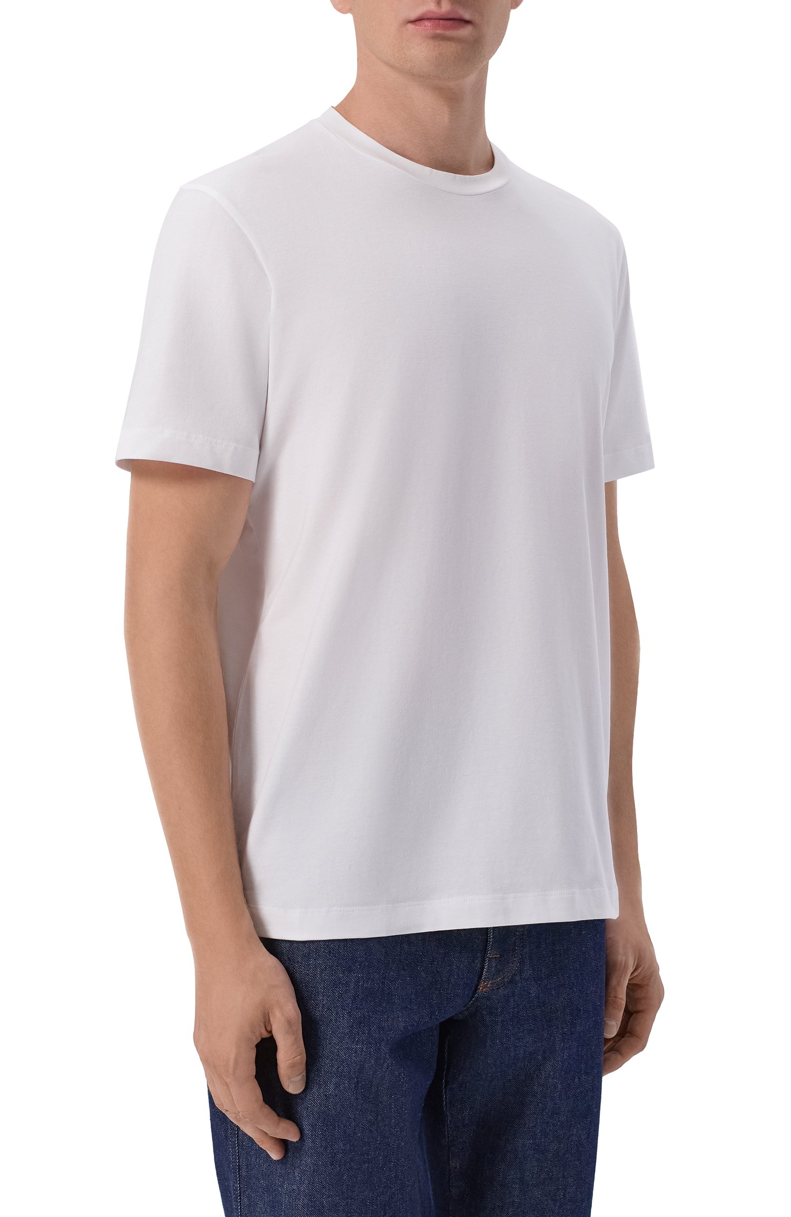 Хлопковая футболка CORNELIANI белого цвета по цене 20800 руб., арт. 28G586/2A25004, фото 3 Хлопковая футболка CORNELIANI, арт. 28G586/2A25004, фото 3