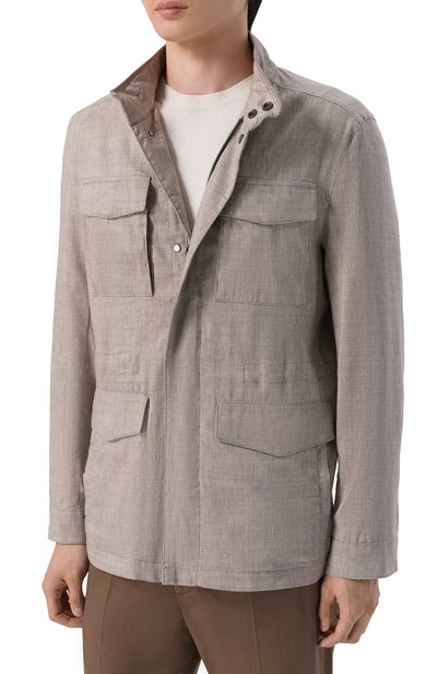 Куртка изо льна и шерсти CORNELIANI, арт. 2725X1/2720166, фото 3