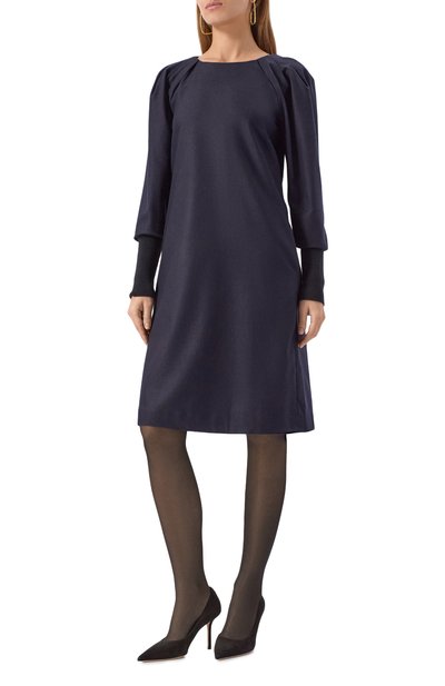 Платье из шерсти и кашемира EMPORIO ARMANI темно-синего цвета по цене 106500 руб., арт. EW002311/TE10537, фото 3 Платье из шерсти и кашемира EMPORIO ARMANI, арт. EW002311/TE10537, фото 3