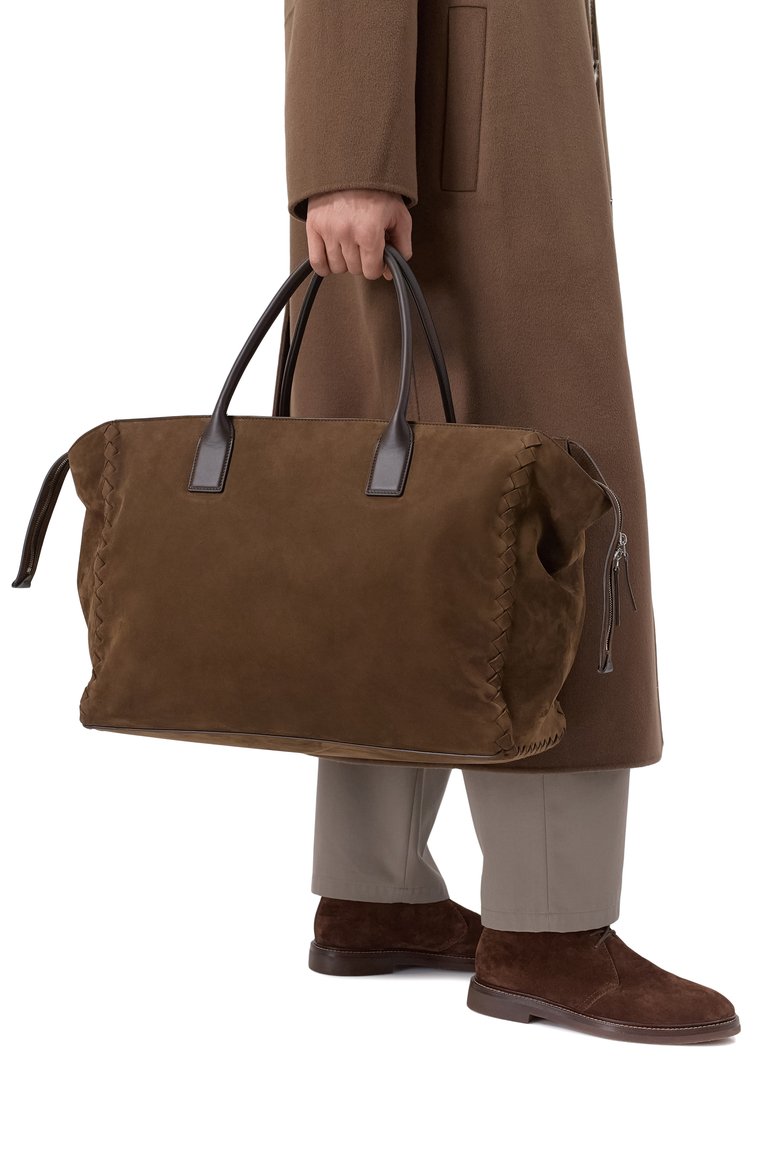 Мужская сумка cabat large BOTTEGA VENETA коричневого цвета, арт. 806465 V39Z4 | Фото 2 (Размер: large; Материал: Натуральная кожа, Натуральная замша)