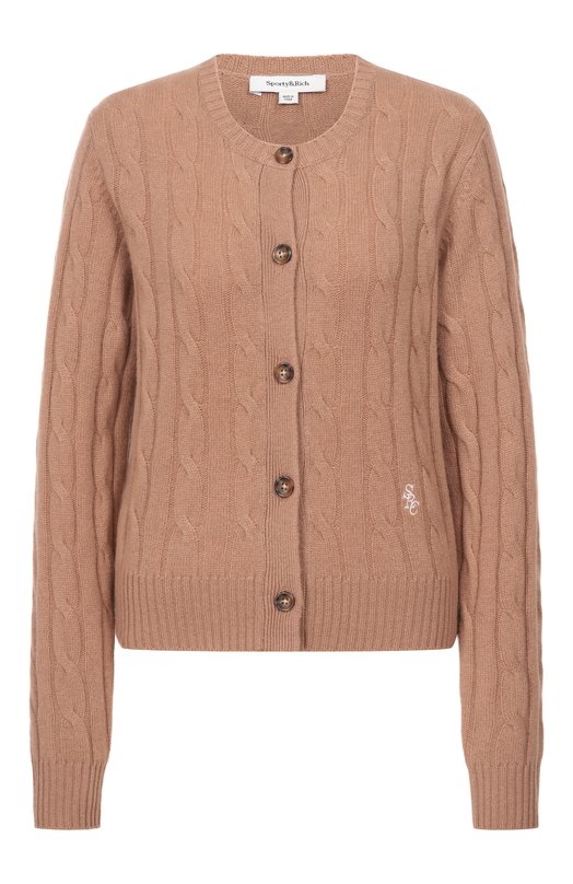 Кардиган из кашемира и шерсти Sporty and Rich CA00365302BE02 Бежевый CA00365302BE02