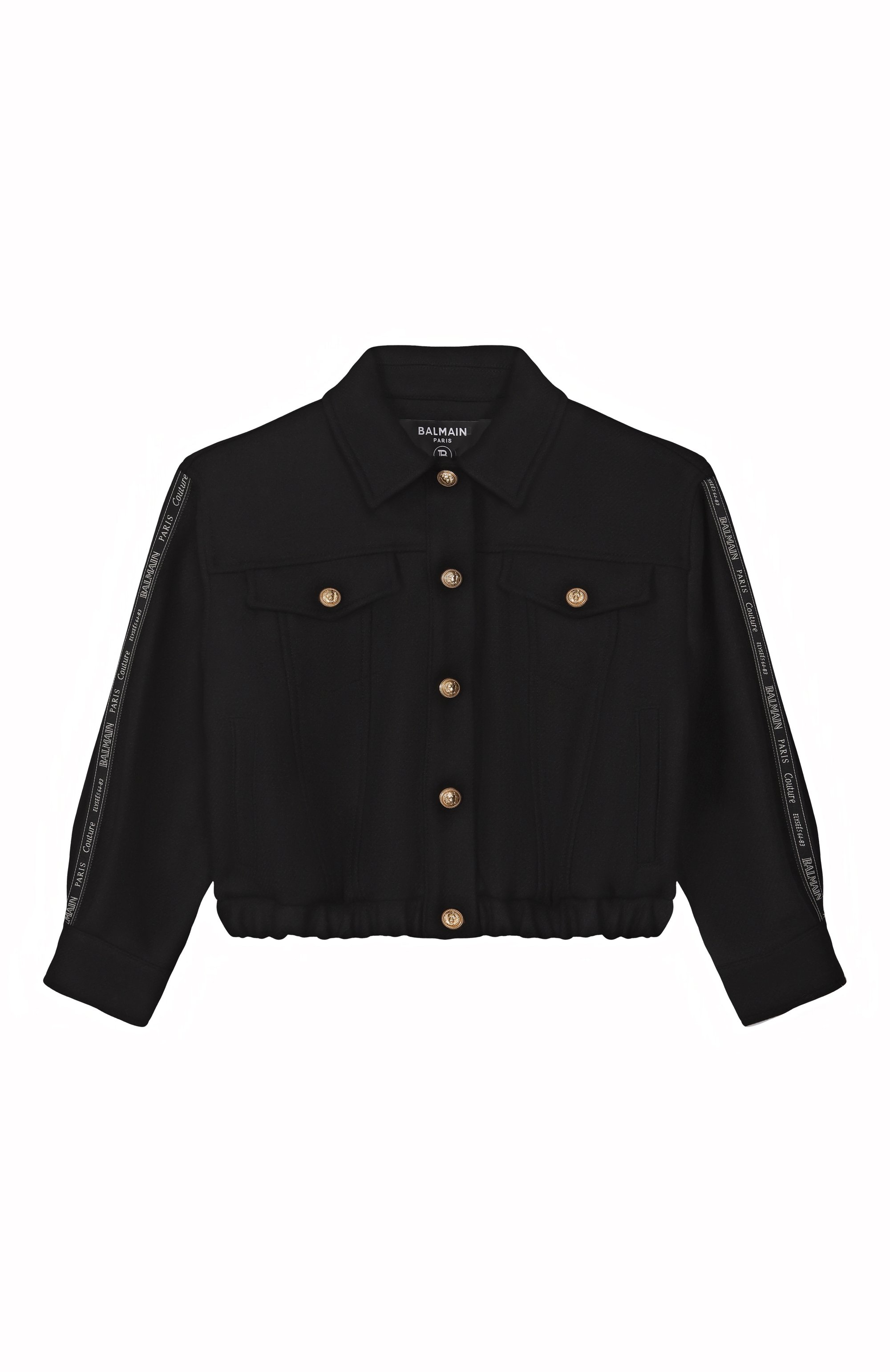 Шерстяная куртка BALMAIN черного цвета по цене 85100 руб., арт. BX2A87, фото 1 Шерстяная куртка BALMAIN, арт. BX2A87, фото 1