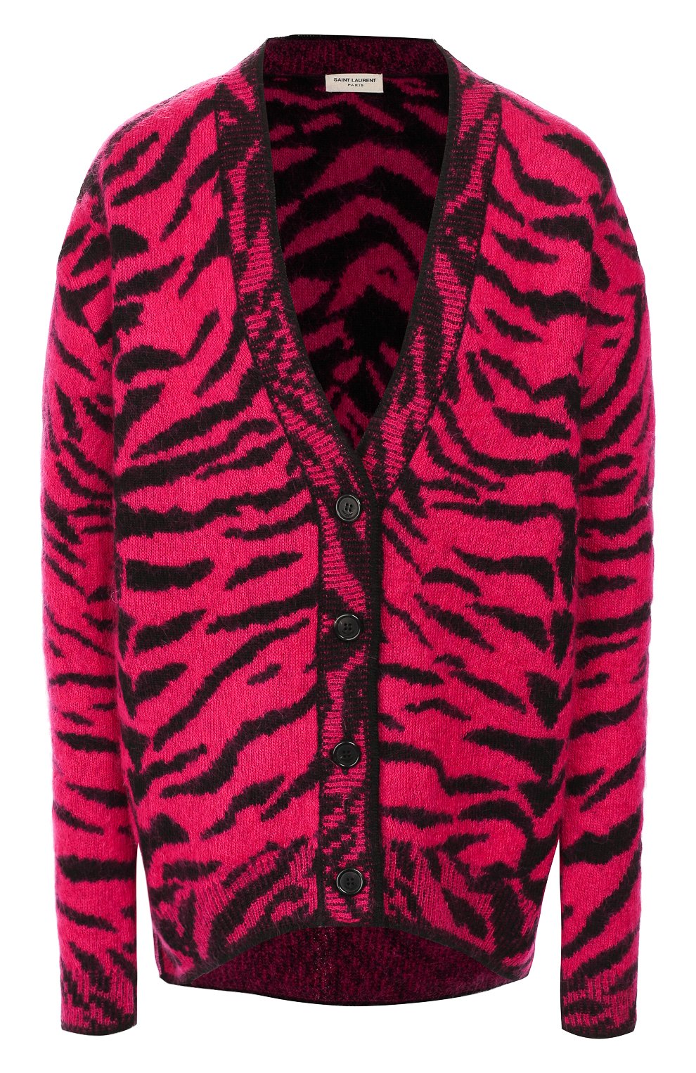 Кардиган SAINT LAURENT фуксия цвета по цене 134500 руб., арт. 586762/YAHE2, фото 1 Кардиган SAINT LAURENT, арт. 586762/YAHE2, фото 1