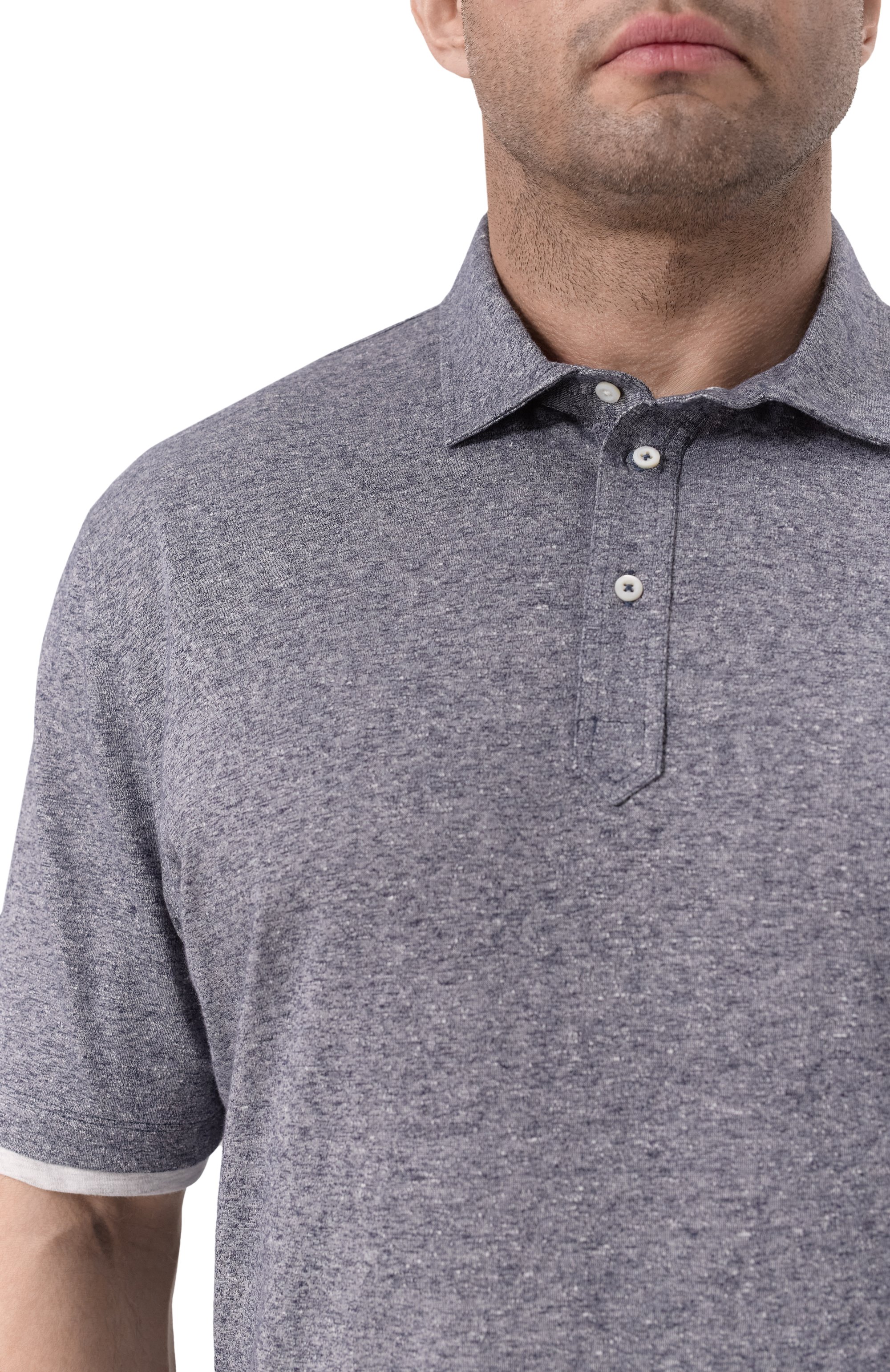 Поло изо льна и хлопка BRUNELLO CUCINELLI, арт. MW8353966W, фото 5