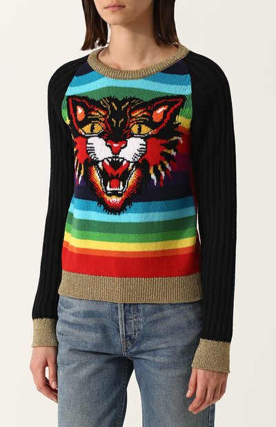 Шерстяной пуловер в полоску с круглым вырезом GUCCI, арт. 478654/X5Z05, фото 3