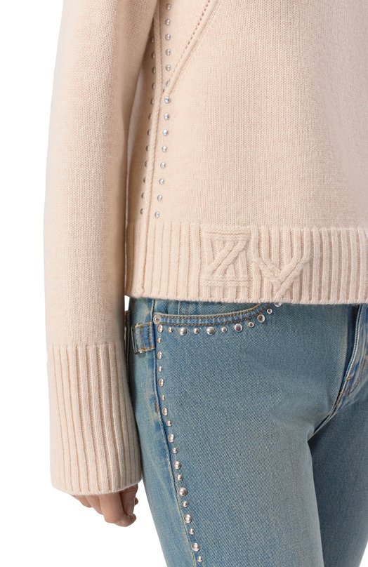 Пуловер из шерсти и кашемира Zadig and Voltaire KWSW02830 Бежевый  KWSW02830 Фото 5