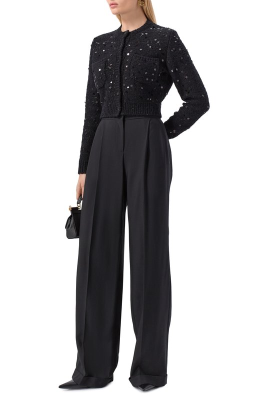 Кардиган с отделкой пайетками Dolce & Gabbana FXVC2Z/JFMZX Чёрный  FXVC2Z/JFMZX Фото 2