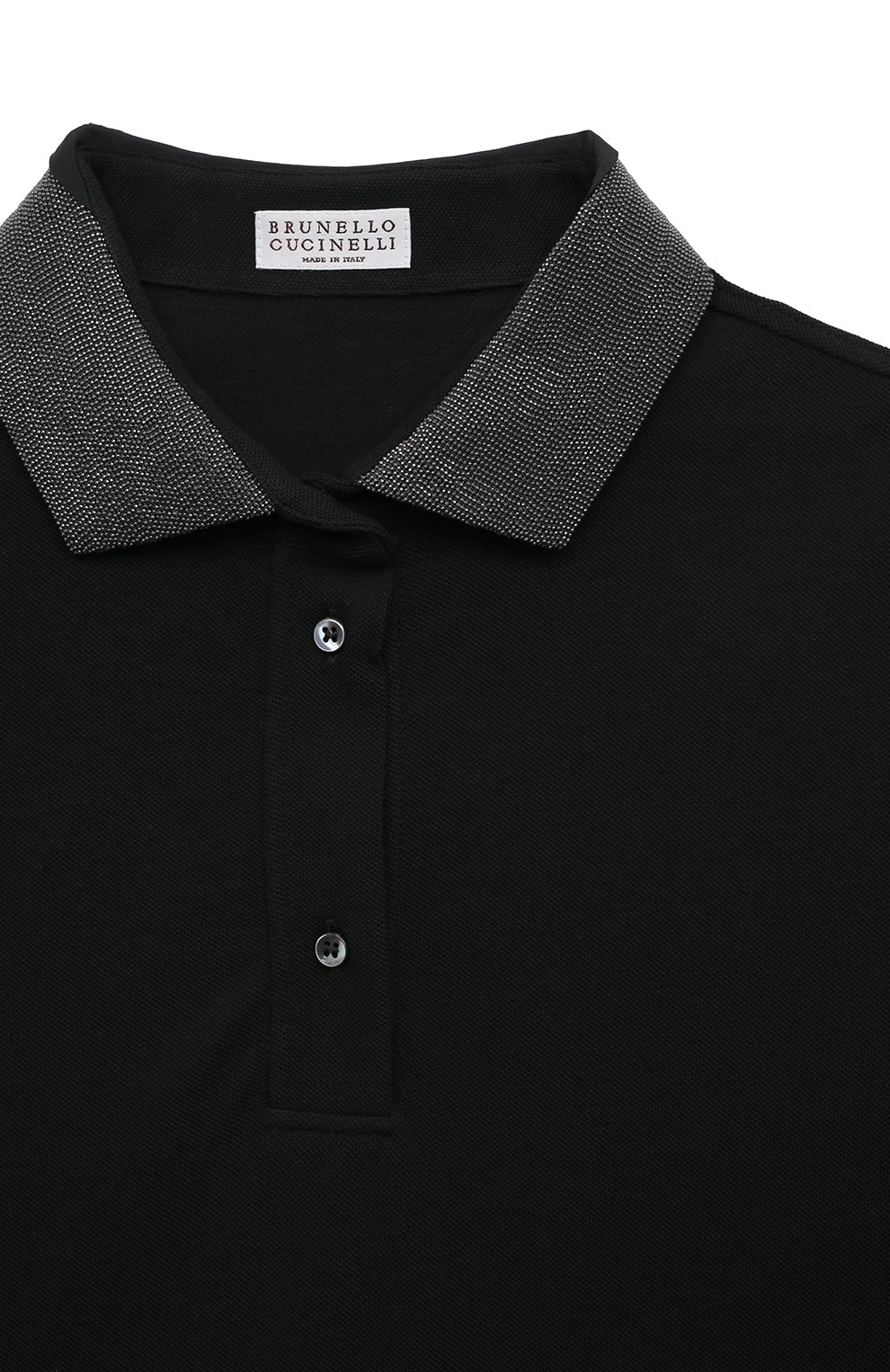 Хлопковое поло BRUNELLO CUCINELLI черного цвета по цене 39700 руб., арт. B0021T291C, фото 3 Хлопковое поло BRUNELLO CUCINELLI, арт. B0021T291C, фото 3