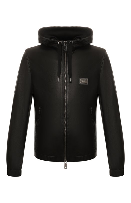 Кожаный бомбер Dolce & Gabbana G9ZY6L/HULR0 Чёрный G9ZY6L/HULR0