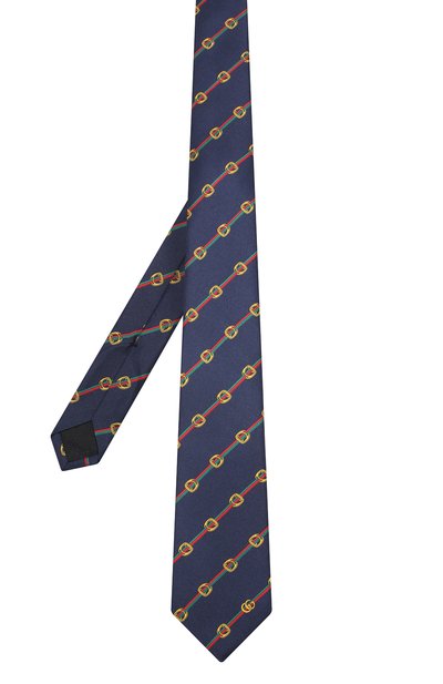 Шелковый галстук GUCCI синего цвета по цене 12850 руб., арт. 561990/4E001, фото 2 Шелковый галстук GUCCI, арт. 561990/4E001, фото 2