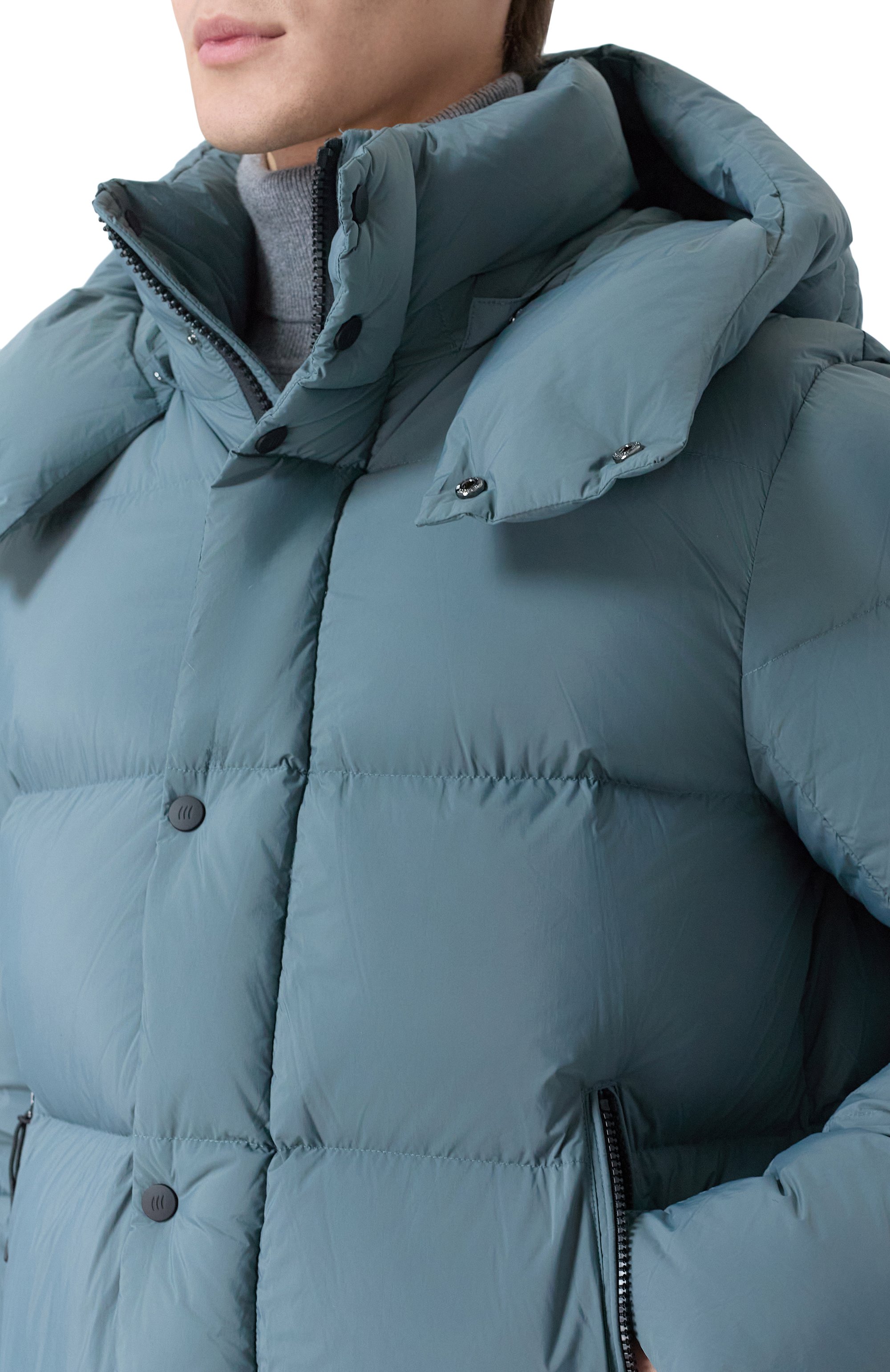 Пуховик HETREGO серого цвета по цене 82750 руб., арт. 8P412/J0RVIK, фото 5 Пуховик HETREGO, арт. 8P412/J0RVIK, фото 5