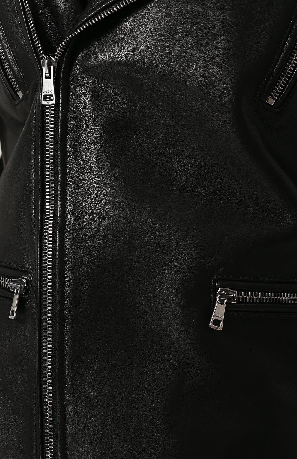 Однотонная кожаная куртка с косой молнией GUCCI, арт. 419017/XN336, фото 5