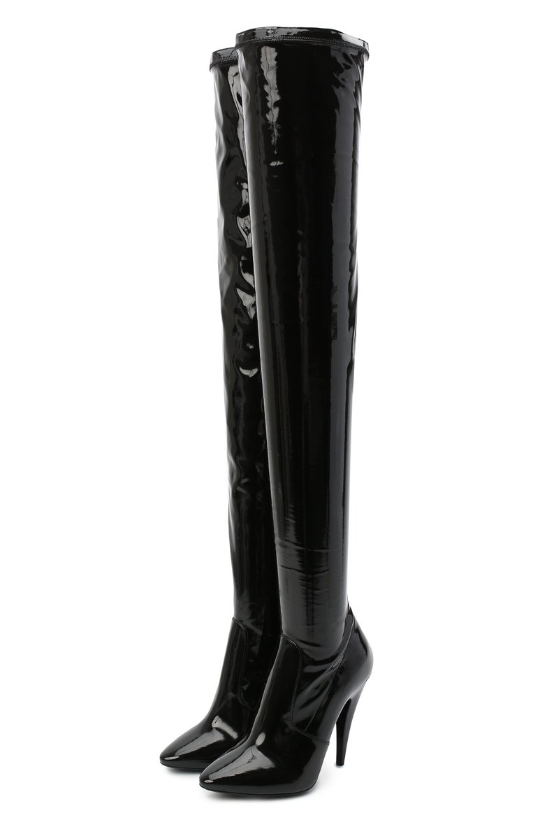 Комбинированные ботфорты aylah SAINT LAURENT, арт. 637457/1LW10, фото 1