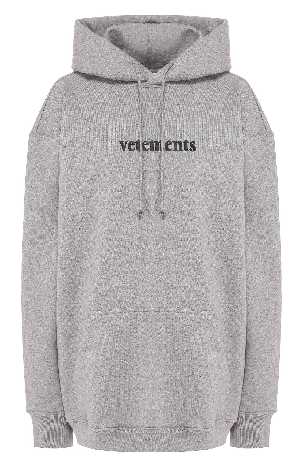 Хлопковое худи VETEMENTS серого цвета по цене 49350 руб., арт. SS20TR311 1620/W/GREY MELANGE, фото 1 Хлопковое худи VETEMENTS, арт. SS20TR311 1620/W/GREY MELANGE, фото 1