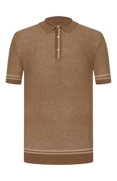 Мужская поло из шелка и льна CORNELIANI, арт. 25M562-2525177