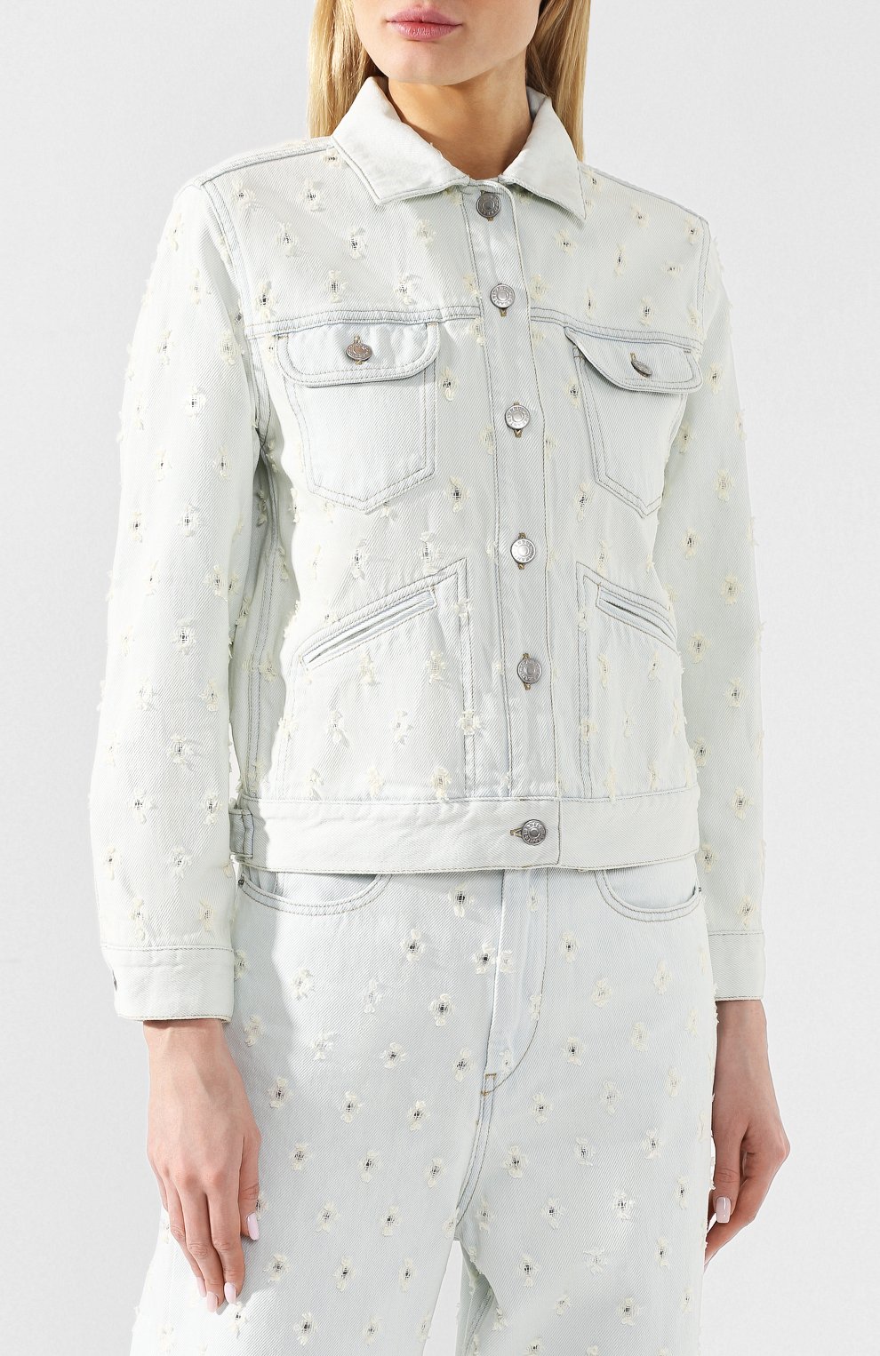 Джинсовая куртка ISABEL MARANT ETOILE голубого цвета по цене 34100 руб., арт. VE0908-19P012E/L0FTY, фото 3 Джинсовая куртка ISABEL MARANT ETOILE, арт. VE0908-19P012E/L0FTY, фото 3