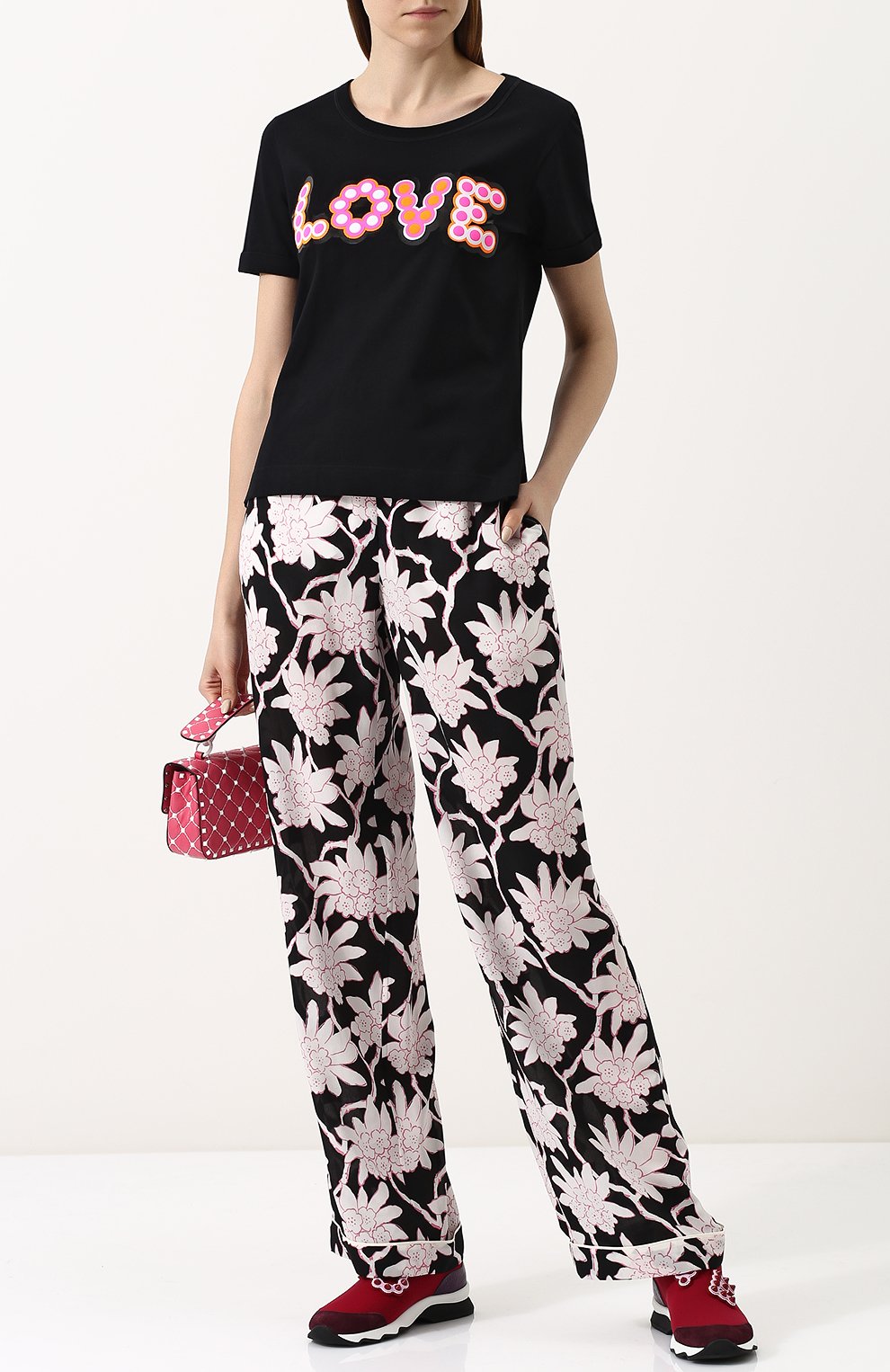 Хлопковая футболка с контрастной надписью FENDI, арт. FAF047 A1I7, фото 2