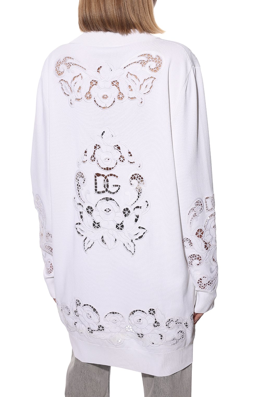 Кардиган из вискозы DOLCE & GABBANA белого цвета по цене 272500 руб., арт. FX288Z/JDMA9, фото 4 Кардиган из вискозы DOLCE & GABBANA, арт. FX288Z/JDMA9, фото 4