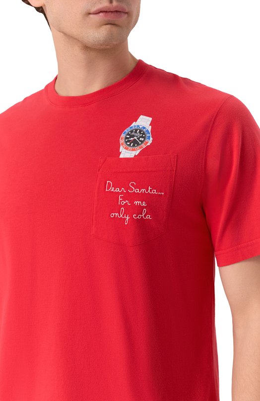 Хлопковая футболка MC2 Saint Barth C0NR0002-02951I/C0NN0R WARM Красный  C0NR0002-02951I/C0NN0R WARM Фото 5