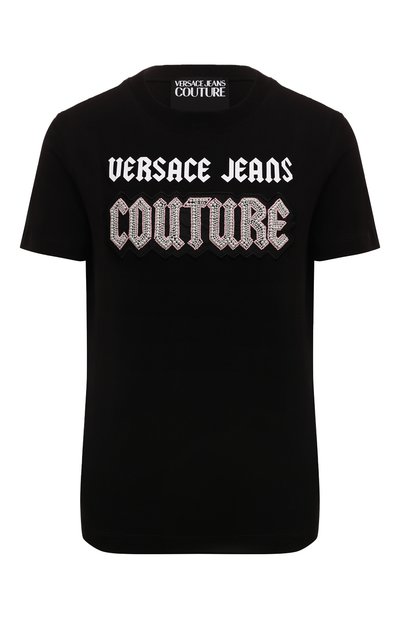 Женская хлопковая футболка VERSACE JEANS COUTURE, арт. 77HAHC02/CJ01C